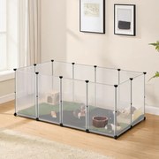 Parque para animais pequenos com placas de base 145 x 73 x 57 cm branco