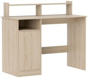 HOMCOM Secretária Moderna com Prateleiras e Suporte para Monitor Mesa de Estudo 108x50x94 cm Madeira | Aosom Portugal