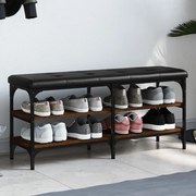 vidaXL Banco sapateira 102x32x47cm derivados madeira carvalho castanho