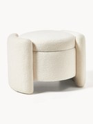 Pufe estofado em teddy com arrumação Benji