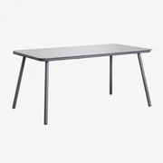 Mesa De Jantar Retangular 160x90 Cm Em Vidro E Alumínio Arhiza Cinza Grafito - Sklum