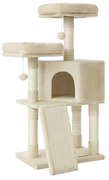 Poste de arranhões compacto com plataformas para gatos | FEANDREA | 50 x 35 x 115 cm | bege | PCT141M01.