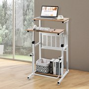 Mesa de computador 2 em 1 com altura ajustável Mesa de escritório com bandeja de teclado Mesa de pé com apoio para os pés