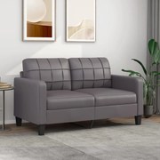 vidaXL Sofá de 2 lugares 140 cm couro artificial cinza