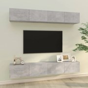 Móveis de TV para parede 4 pcs 100x30x30 cm cinza cimento