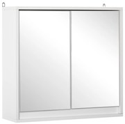 HOMCOM Armário de Casa de Banho com Espelho Móvel Suspenso de Casa de Banho com Prateleira Interior Ajustável 48x14,5x45 cm Branco | Aosom Portugal