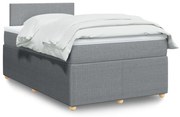 Cama boxspring com colchão 120x190 cm tecido cinzento-claro