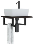 vidaXL Prateleira de parede p/ lavatório aço/madeira carvalho maciça