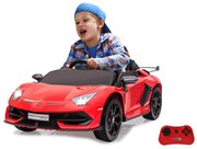 Carro elétrico Infantil a bateria Lamborghini Aventador SVJ vermelho 12V Controlo remoto 2,4GHz