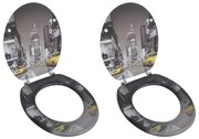 vidaXL Assentos de sanita com tampas 2 pcs MDF Nova Iorque