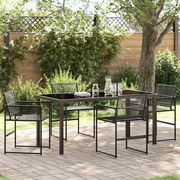 vidaXL Conjunto de Jantar de Jardim 5 Peças Preto Rattan Poliéster