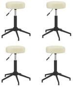 Cadeiras de jantar giratórias 4 pcs veludo cor creme