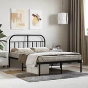 vidaXL Estrutura de cama com cabeceira 120x200 cm metal preto