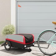 vidaXL Reboque para bicicleta 45 kg ferro preto e vermelho