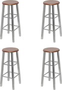 vidaXL Bancos de bar 4 pcs MDF prateado e castanho