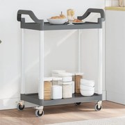 vidaXL Carrinho c/ 2 prateleiras 81x41x92 cm alumínio cinzento