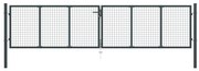 vidaXL Portão de jardim em rede aço galvanizado 400x125 cm cinzento
