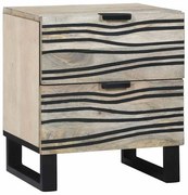 vidaXL Mesas de cabeceira com gaveta Branco e preto 40 x 33.5 x 46 cm