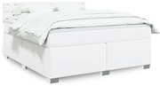 vidaXL Cama com molas/colchão 180x200 cm couro artificial branco