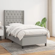 vidaXL Cama com molas/colchão 80x200 cm tecido cinza-claro