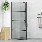 vidaXL Parede de Chuveiro Walk-in Preto 90 x 195 cm vidro temperado