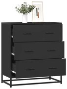 vidaXL Aparador 68x35x76 cm derivados de madeira/metal preto