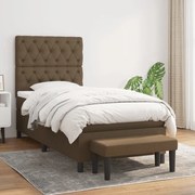 vidaXL Cama com molas/colchão 80x200 cm tecido castanho-escuro