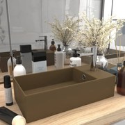 vidaXL Lavatório WC c/ extravasamento cerâmica creme mate