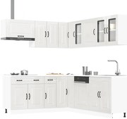 vidaXL 11 peças armário de cozinha conjunto Kalmar brilho branco