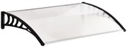 Outsunny Marquise de Proteção para Portas e Janelas 122x89x24 cm Transparente e Preto | Aosom Portugal