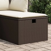 vidaXL Banco de jardim com almofadão 55x55x37 cm vime PE castanho