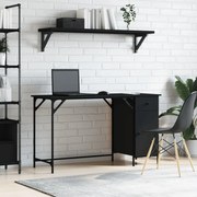 vidaXL Secretária de computador 131x48x75 cm derivados madeira preto