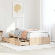 vidaXL Cama sem colchão 90x200 cm madeira de pinho maciça