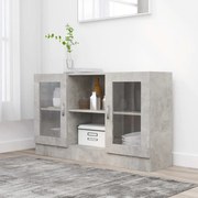 vidaXL Armário vitrine 120x30,5x70 cm derivados madeira cinza cimento
