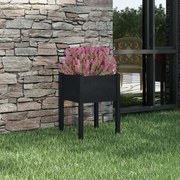 vidaXL Vaso de jardim 50x50x70 cm madeira de pinho maciça preto