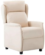 vidaXL Poltrona reclinável Creme 67.5 x 93.5 x 101.5 cm tecido