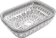 Mexen Rita lavatório de bancada 45 x 32 cm, padrão branco/preto - 21084586