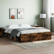 vidaXL Estrutura de cama king 150x200 cm carvalho fumado