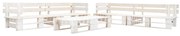 Sofás de paletes para jardim 6 pcs madeira branco