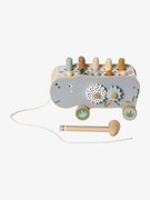 Hipopótamo para puxar, em madeira certificada cinzento