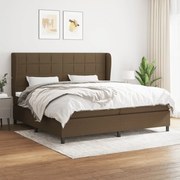 vidaXL Cama com molas/colchão 200x200 cm tecido castanho-escuro