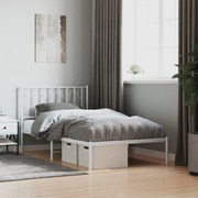 vidaXL Estrutura de cama com cabeceira 100x190 cm metal branco