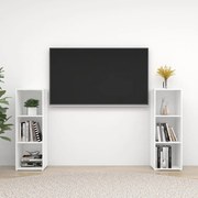 Móveis de TV 2 pcs 107x35x37 cm contraplacado branco brilhante