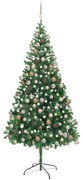 vidaXL Árvore de Natal artificial pré-iluminada c/ bolas 910 ramos