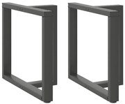 vidaXL Pés para mesa de jantar em forma de T, 2 peças, antracite, 80x35x(72-73) cm, aço