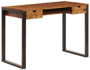 vidaXL Secretária 110x55x78 cm madeira de acácia maciça e aço