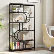 Estante de 8 prateleiras abertas 95 x 30 x 175 cm Design em forma de U Estrutura metálica castanho