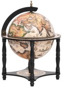 vidaXL Garrafeira forma de globo madeira eucalipto maciça preto