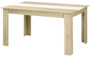 HOMCOM Mesa de Jantar Moderna Mesa para Sala Retangular para 4-6 Pessoas Carga 100 kg 140x89,5x75 cm Branco e Carvalho | Aosom Portugal