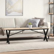 vidaXL Mesa de centro estrutura em X 160x40x45cm pinho e aço